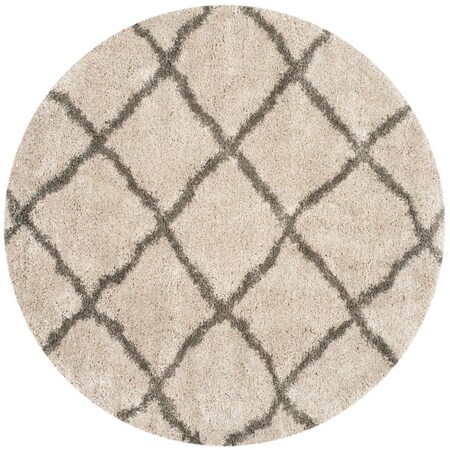 Safavieh Belize Shag Power Loomed Round RugTaupe & Grey 6 ft.7 in. x 6 ft.7 in. SGB489D-6R